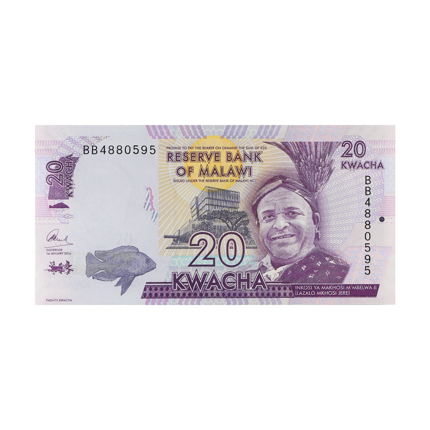 Malawi Currency Note 20 Kwacha