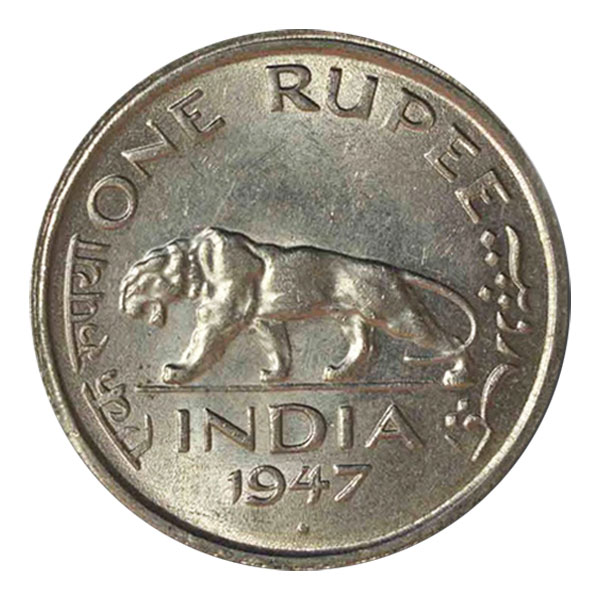 British India King George VI One Rupee Coin 1947 Mumbai