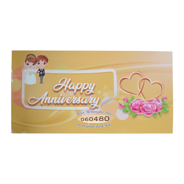 Anniversary Card with Currency Note of Your Anniversary Date