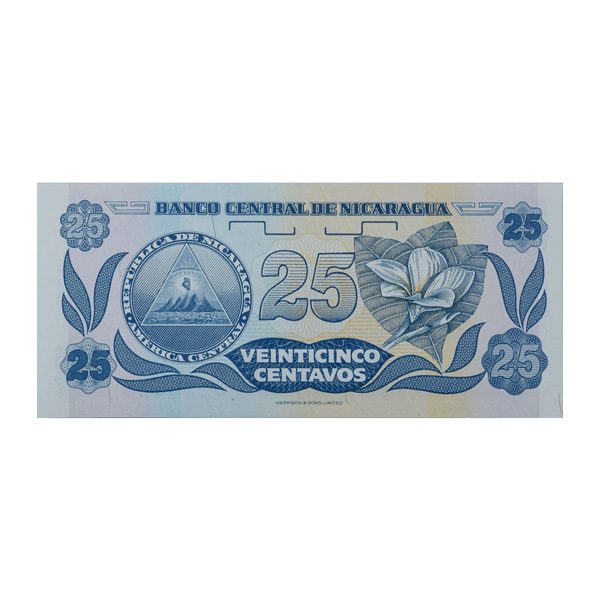 Nicaragua Banknote 25 centavos with Description