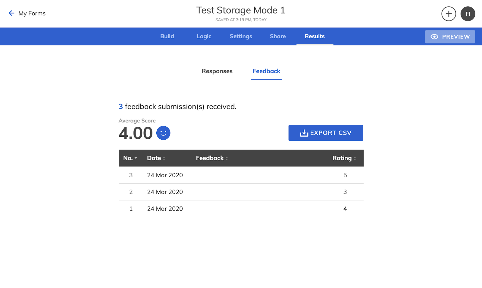 Form FAQ Storage View Feedback Form FAQ Storage View Feedback