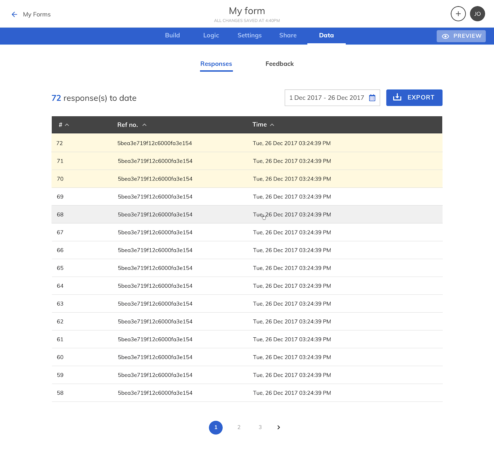 Form FAQ Storage View Response Form FAQ Storage View Response