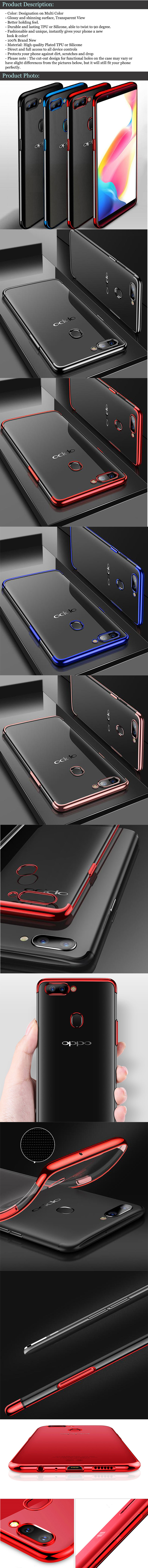 Electroplated Plating Case For Oppo F9 Oppo A3S Please note The cut out design for functional holes on the case may vary or have slight differences from the pictures below but it will still fit your