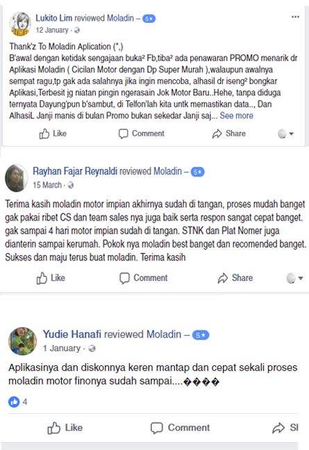 Beli Motor di Moladin Dijamin Aman & Terpercaya. Cek Apa Kata Pelanggan Ini beli motor