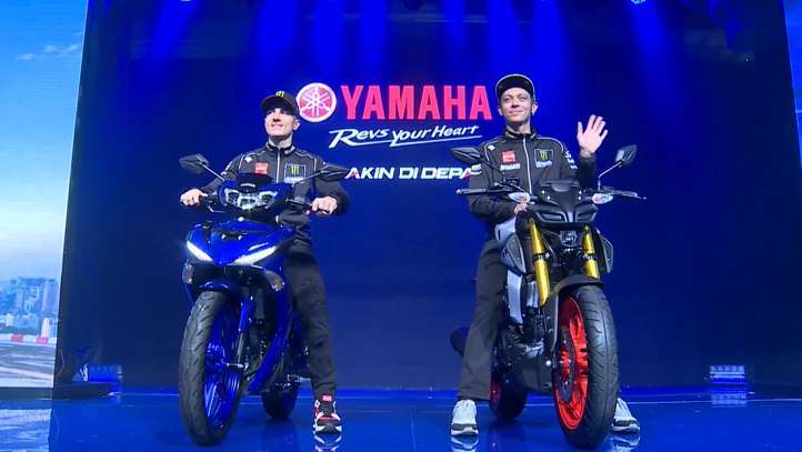 Resmi Mengaspal, Yamaha MT-15 dan New MX-King Langsung Dikomentari Rossi dan Vinales Peluncuran Yamaha MT-15 dan New MX-King