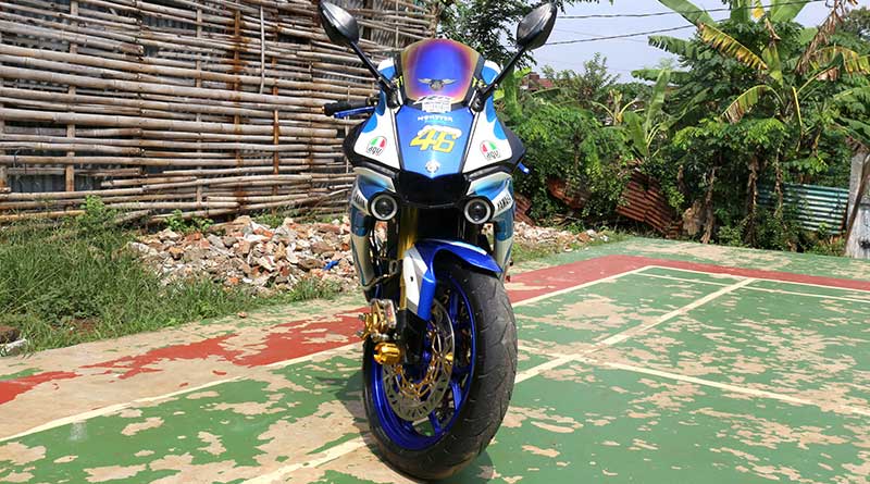 Vixion Diubah Jadi R1M, Inspirasinya Dari Helm AGV Tavullia Milik Valentino Rossi