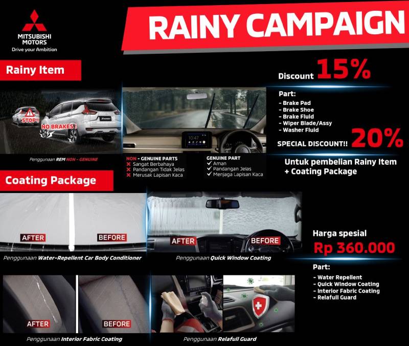 Promo Musim Hujan Mitsubishi, Ada Diskon Ban promo musim hujan mitsubishi