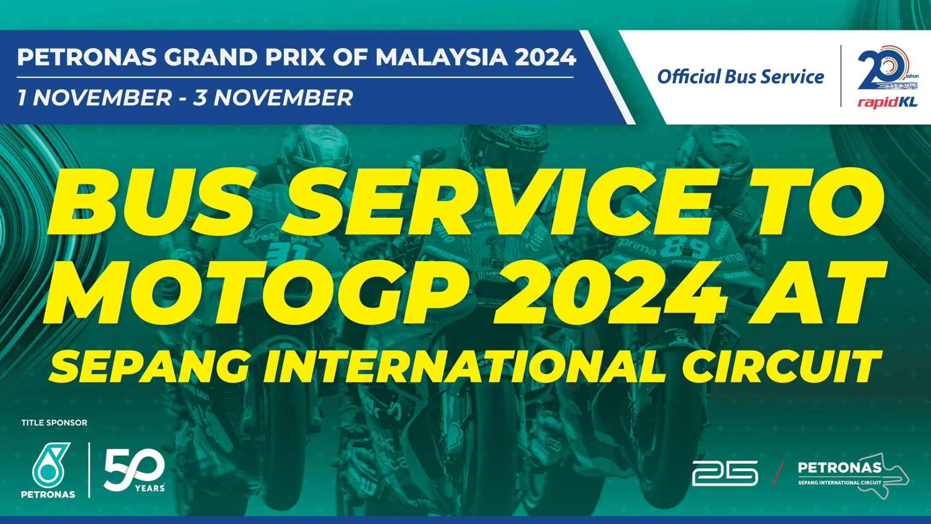 Perkhidmatan Bas Rapid KL semasa MotoGP 2024: bas penuh dengan penumpang menuju ke Litar Antarabangsa Sepang, memberikan alternatif selesa dan menjimatkan kos berbanding memandu sendiri, terutama dengan harga petrol yang meningkat di Malaysia