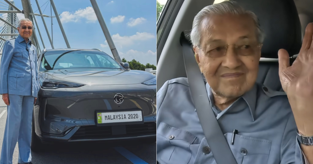 Bekas Perdana Menteri Tun Dr. Mahathir Mohamad pandu uji EV pertama Proton e.MAS 7 dua minggu sebelum ulang tahun ke-100 beliau