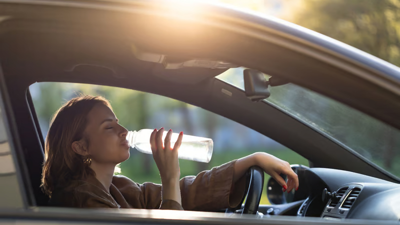Hot weather car on fire