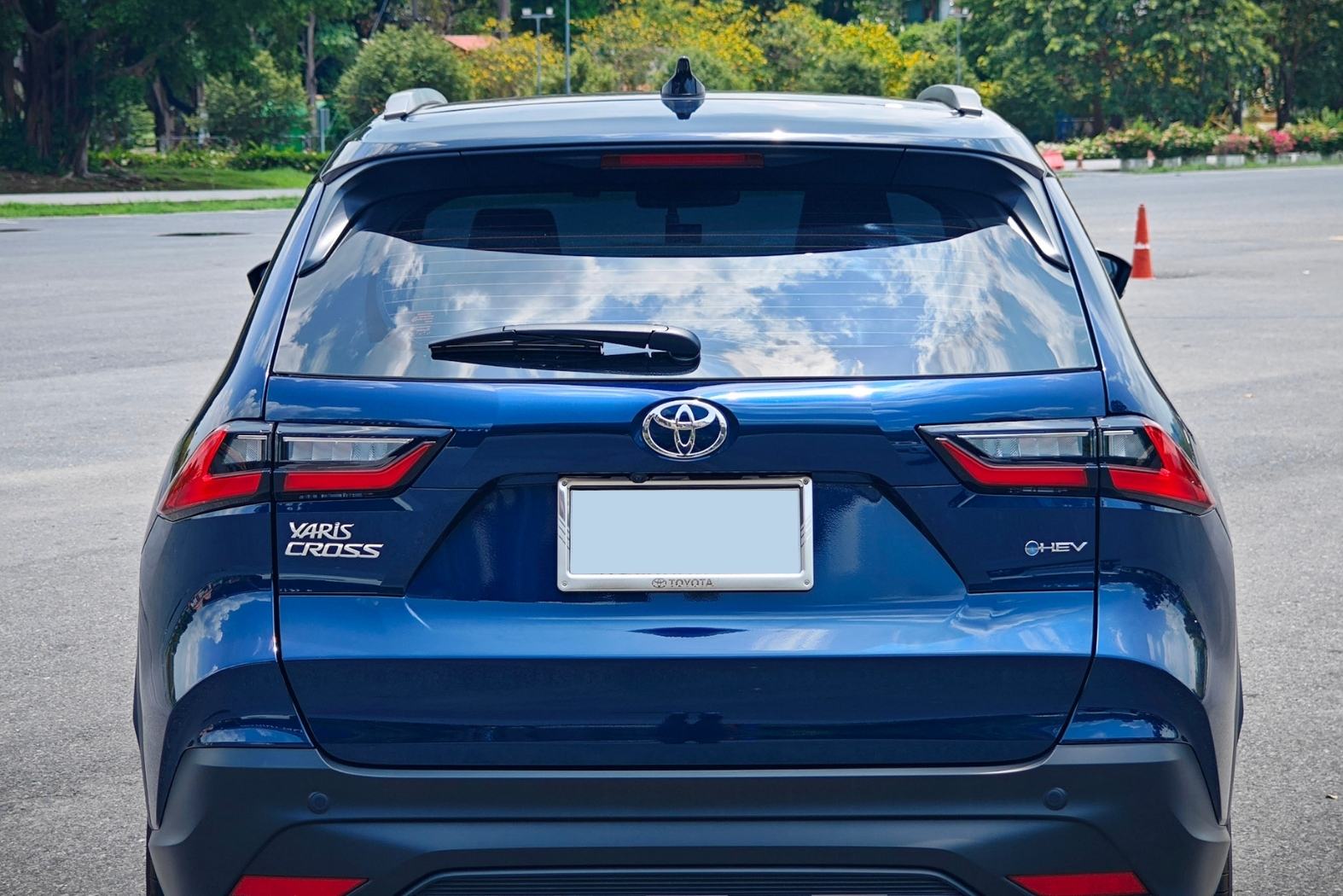 The Toyota Yaris Cross badge at the rear