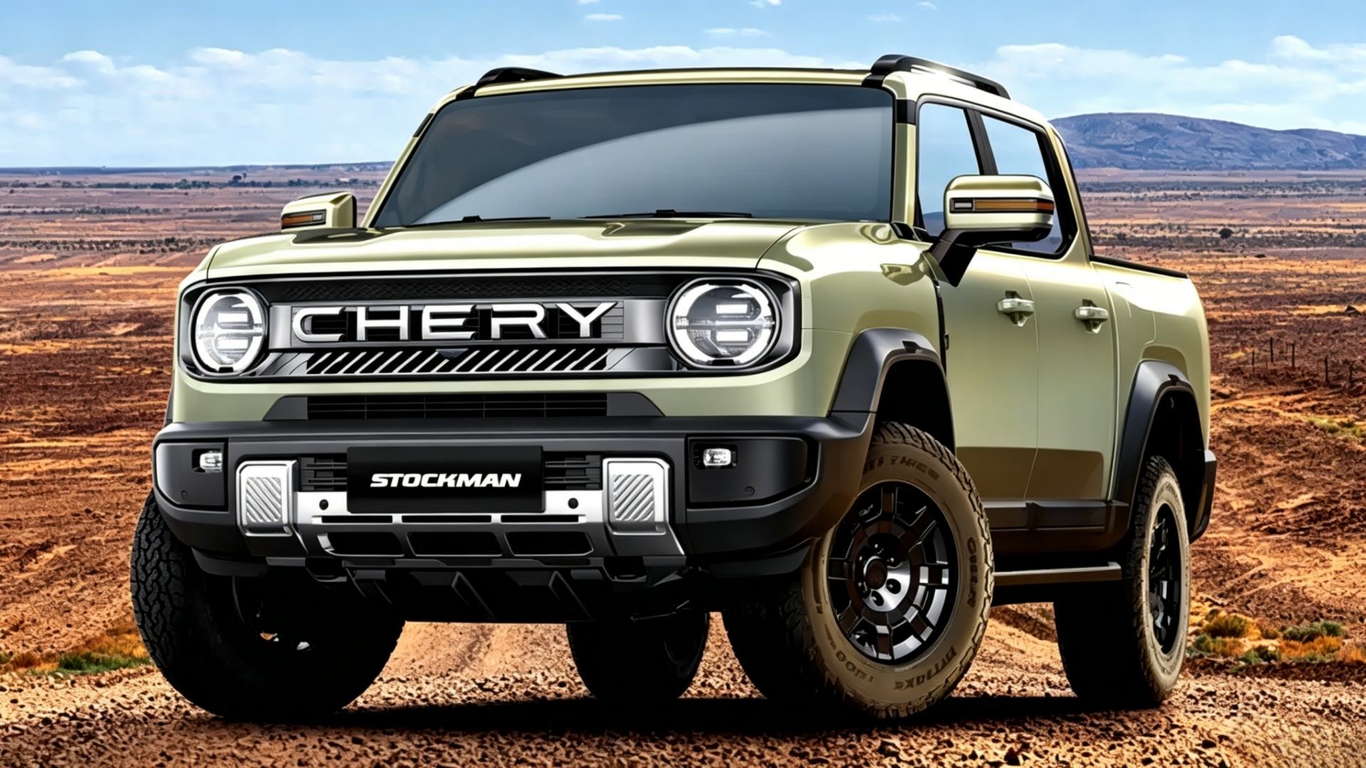 Official images of the Chery Stockman, the twin-turbo diesel PHEV pickup truck.
