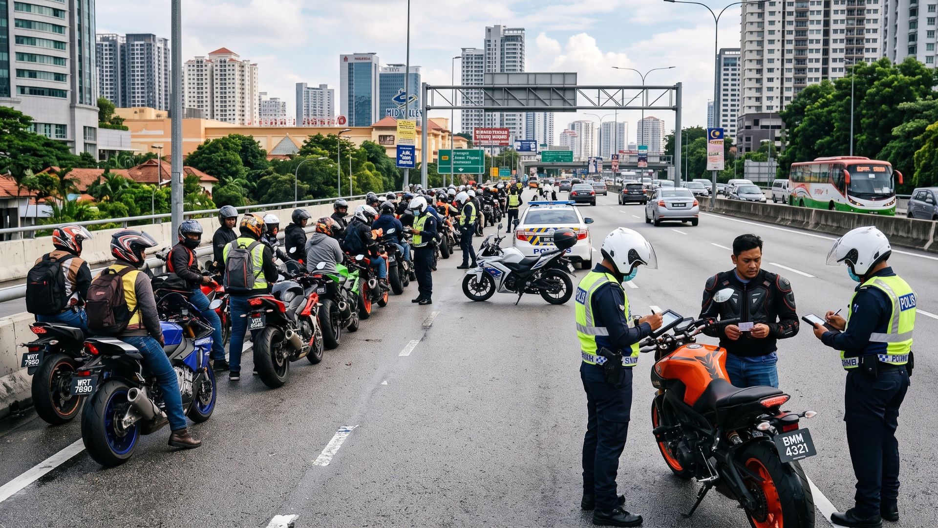 JPJ motorcycle enforcement 2026", "SIRIM approved helmet tag", "Motorist app demerit point dashboard