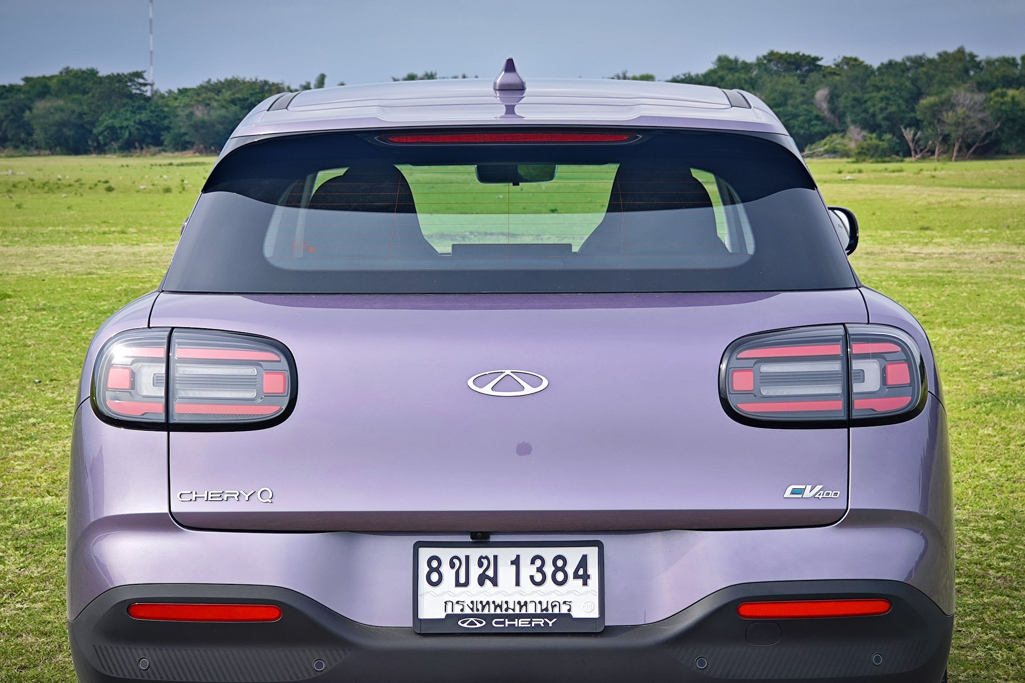 Rear logo and price summary of Chery Q