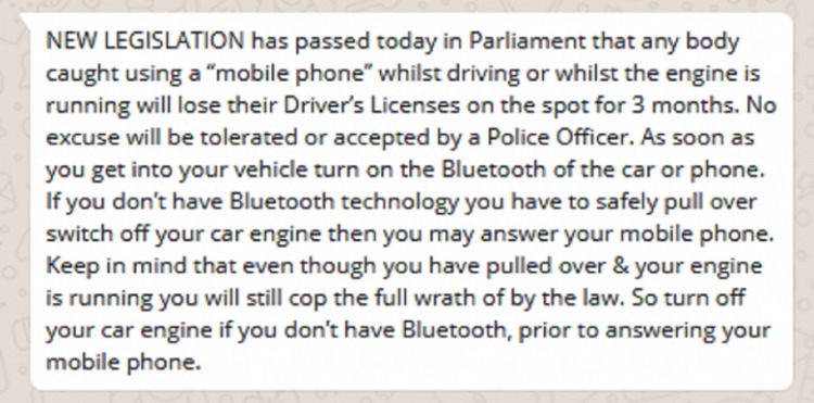 Motorist Fake Text Mobile Phone Driving 1