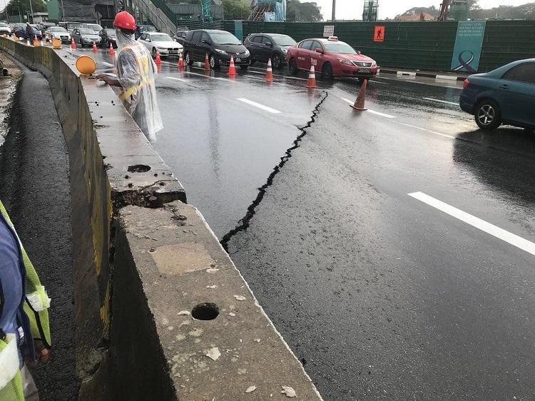 Motorist Lane Collapse Lornie Road
