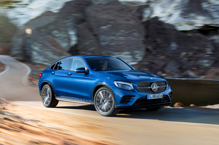 2017 Mercedes Benz Glc Coupe Front Three Quarter In Motion