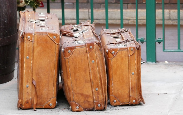 Luggage brown suitcases travel