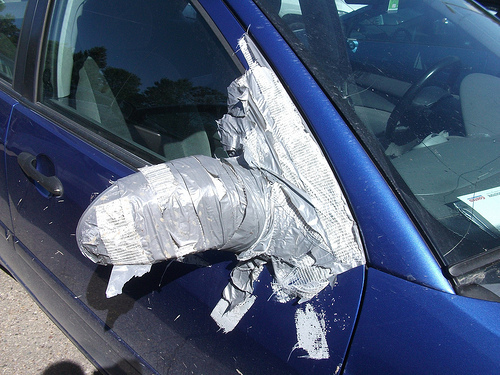 Duct Tape Car Mirror