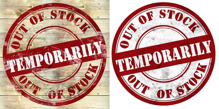 temporarily Out Of Stock stamp