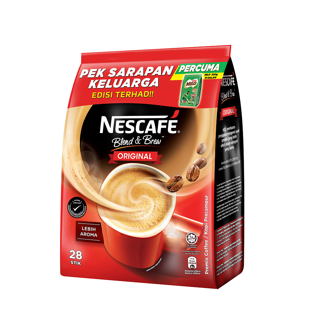 NESCAFE Blend and Brew Original 28's Free Milo 200g | New