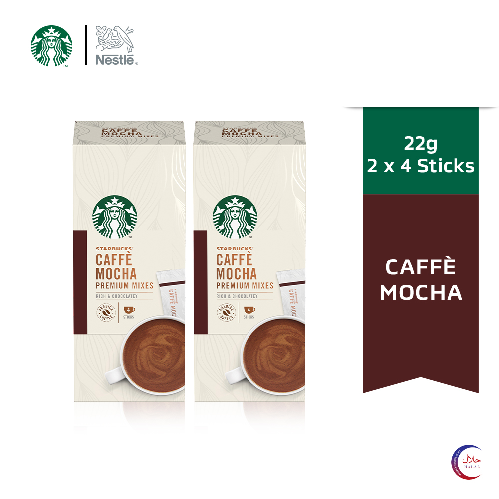 Starbucks® Caffè Mocha Premium Instant Coffee Mixes (4 Sticks/Box), x2
