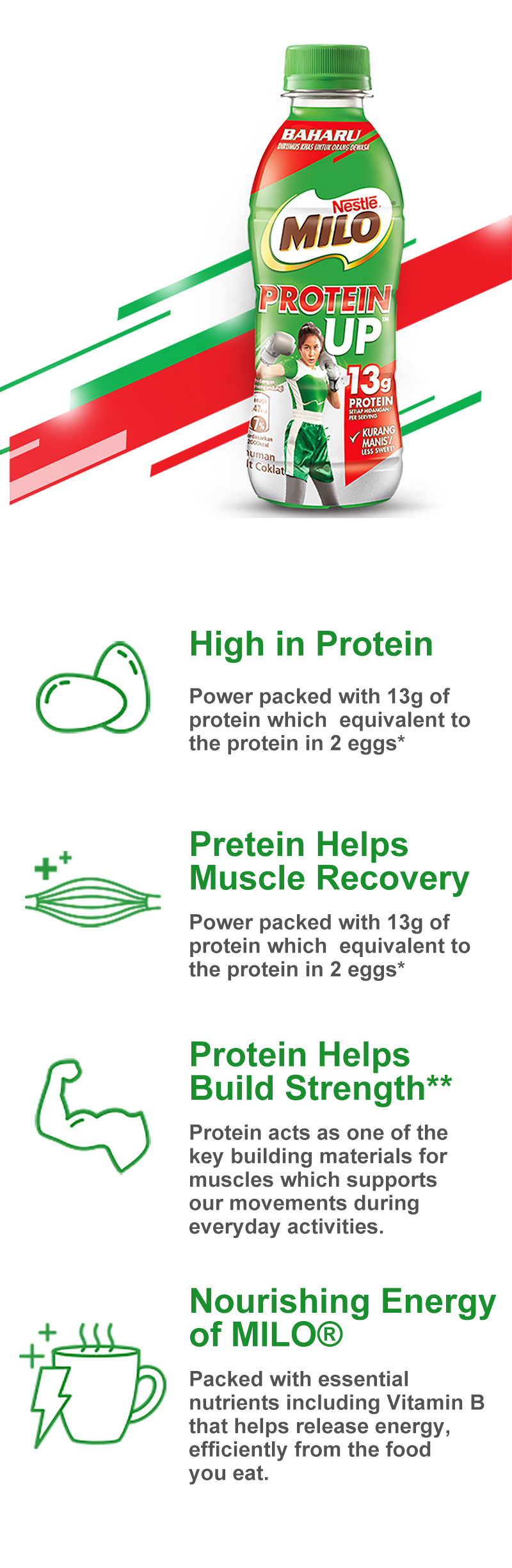 Nestle MILOÂ® ProteinUp Chocolate Malt 225ml x12 bottles