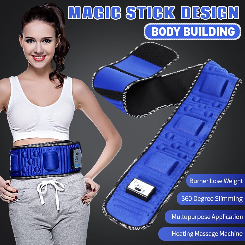 Slimming Belt Massage Electric Vibrating Waist Exercise Leg Belly Fat Burning Heating Abdomen Massager Slimming Belt Multicolor Pgmall