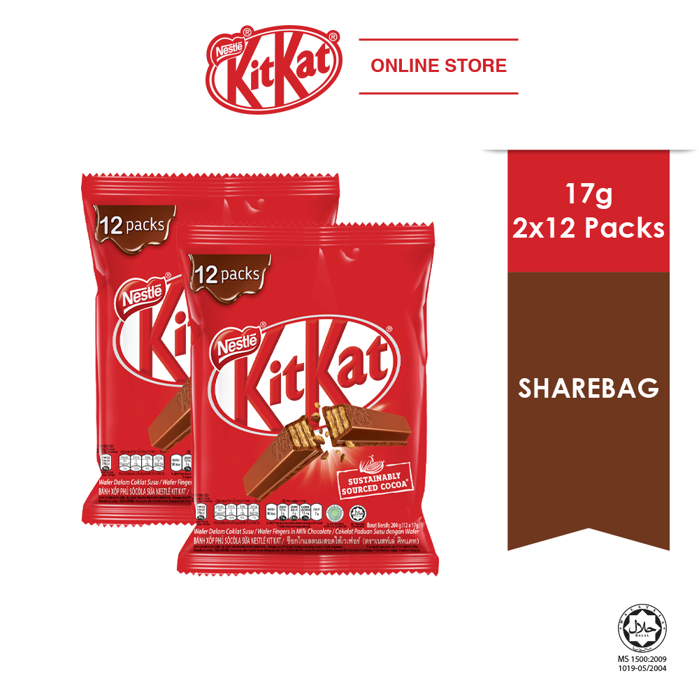 Nestle KITKAT 2Finger Share Bag 12's, Bundle of 2 Red New PGMall