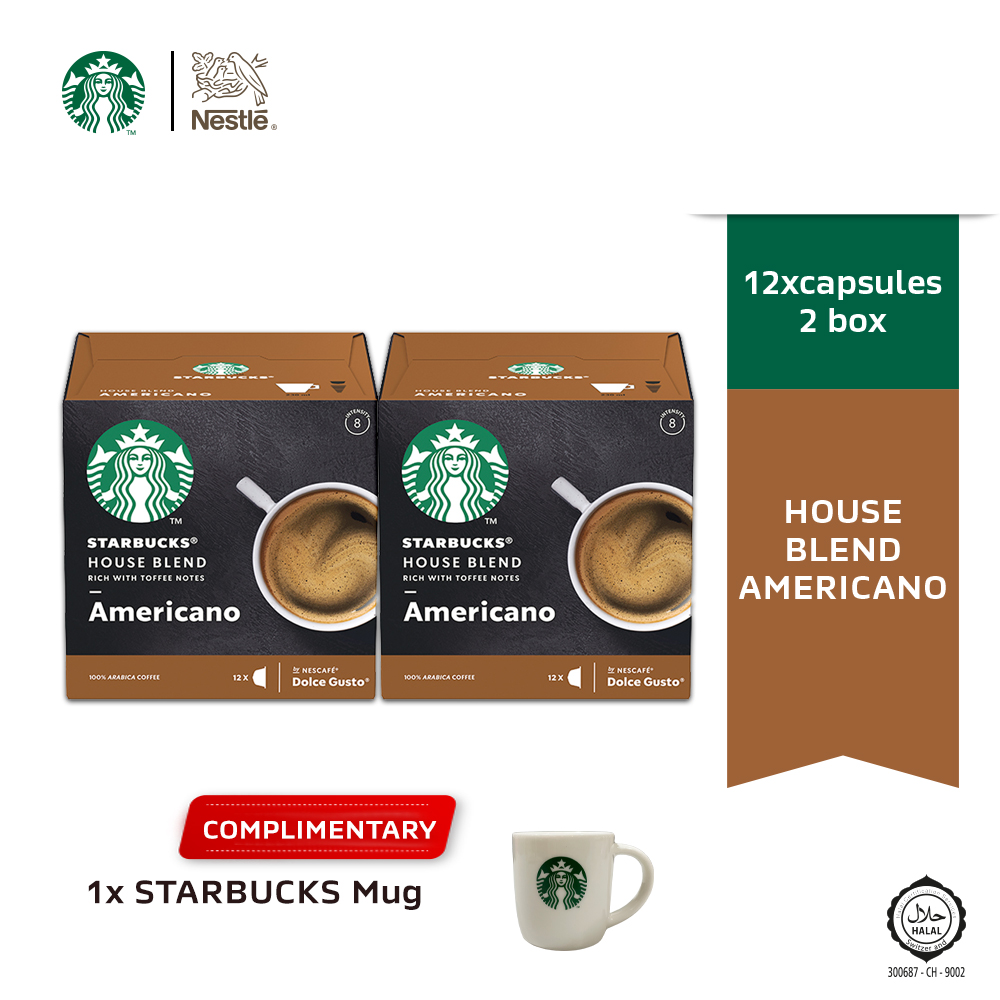 STARBUCKS Americano House Blend 102g, x2 boxes FREE Espresso Mug