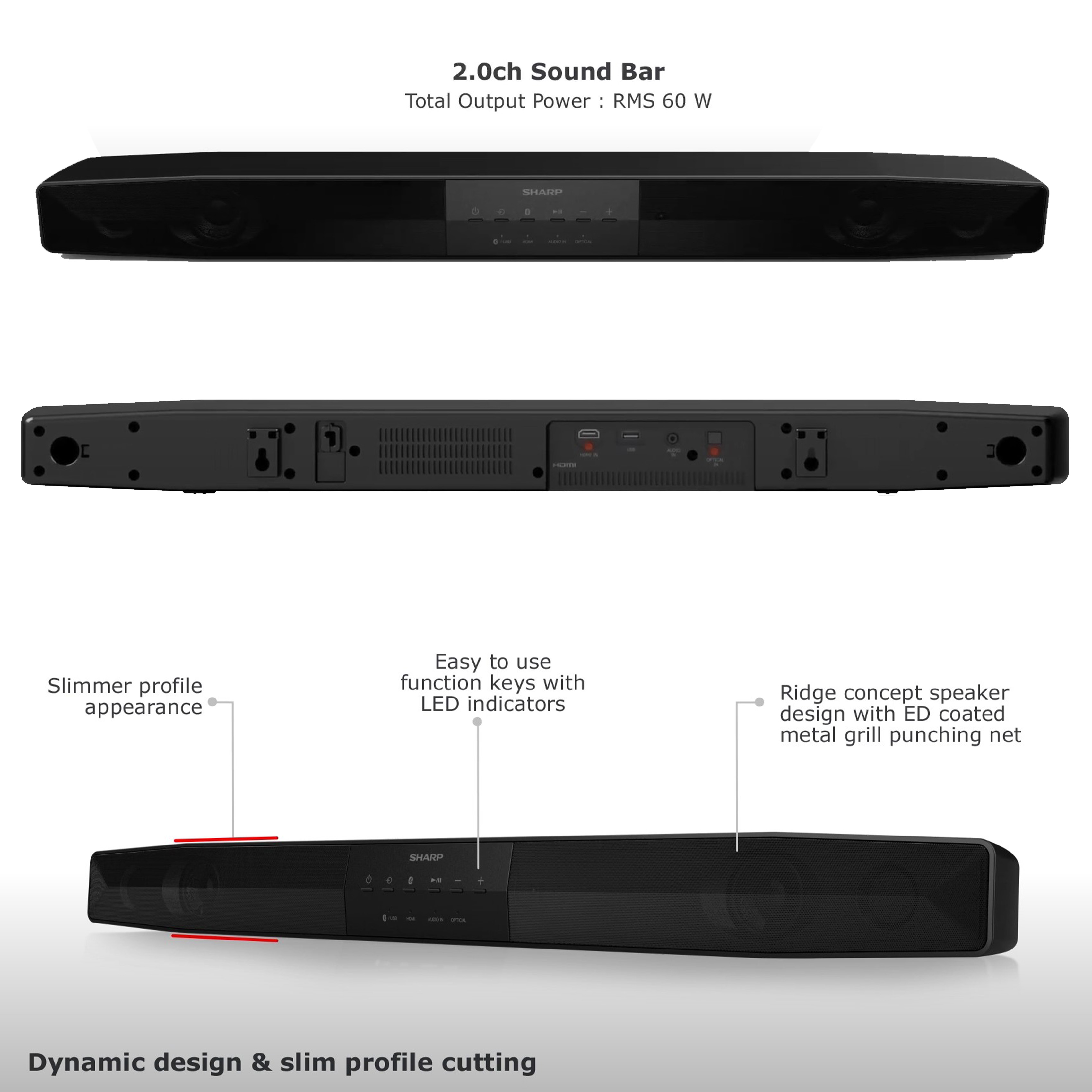 Sharp Sound Bar Home Theatre System HTSB116 New PGMall