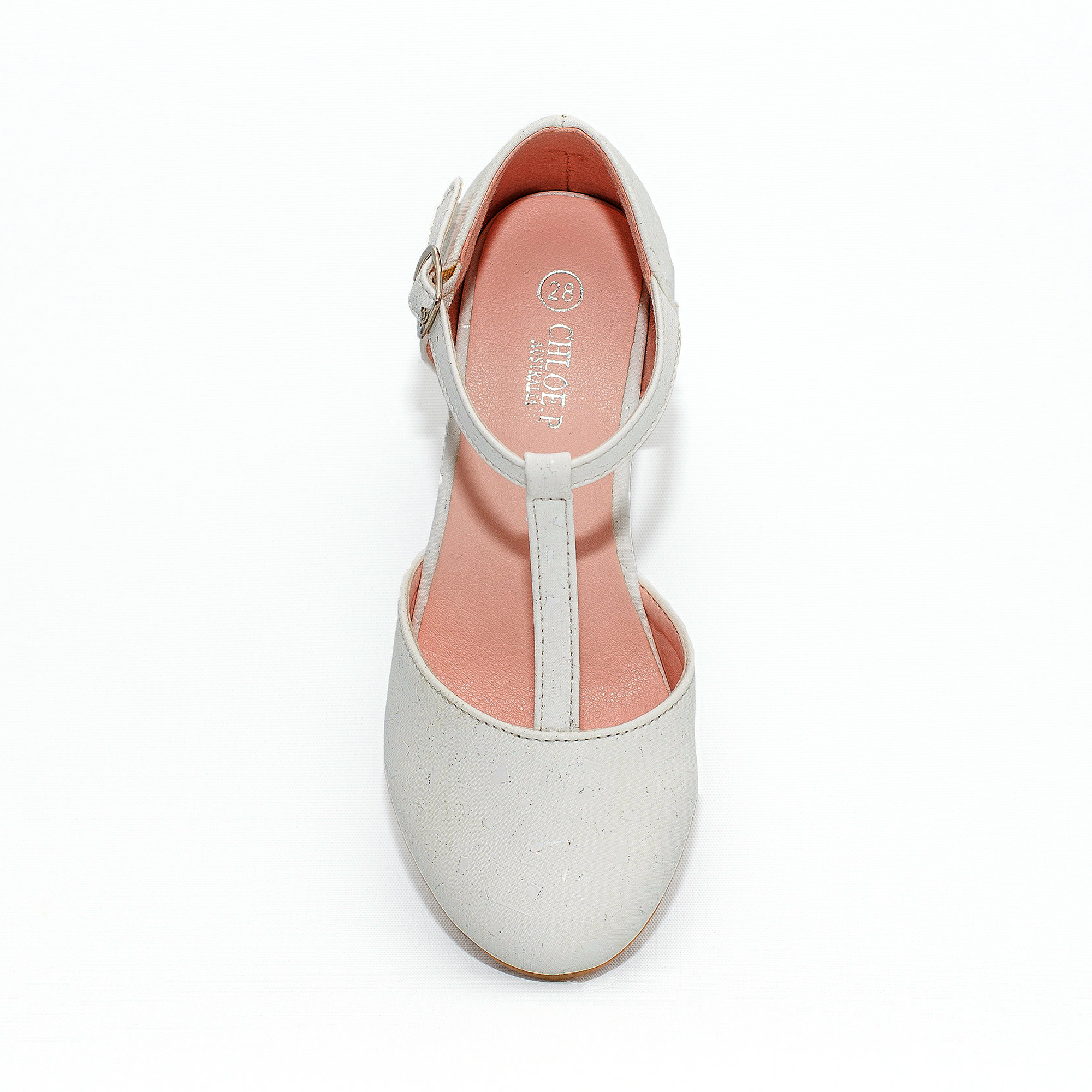 Girls Shoe 3 5 Coral Silver or White Silver SIlver Comfy TBar Buckle Pad Sandals
