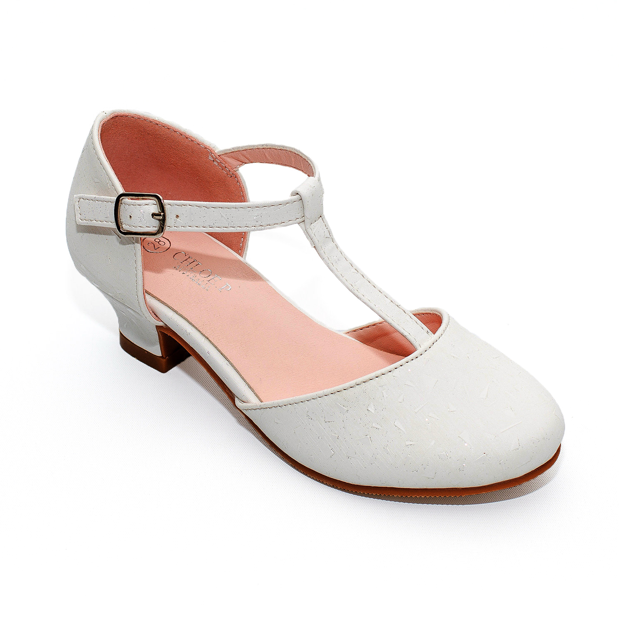 Girls Shoe 3 5 Coral Silver or White Silver SIlver Comfy TBar Buckle Pad Sandals