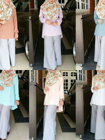 Photo 2 of BLOSSOM BLOUSE TP-499003 Baju blouse yang direka khas dari customer kami. Menggunakan kain CHIFFON HIGH QUALITY dan pada lengan bergetah.