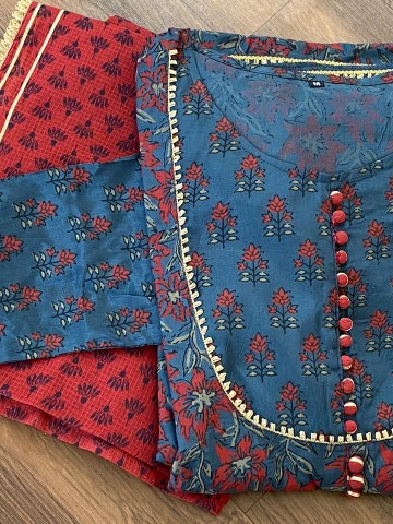 Photo 3 of Bollywood Collections TP-988001 Art silk Hand block print Anarkali with gotta detailing with block cotton dupatta - 

Size : 38,40,42,44 -

Product code - KB 4848 - RM 235

Pre Order
#Limited Stock#Premium collection#