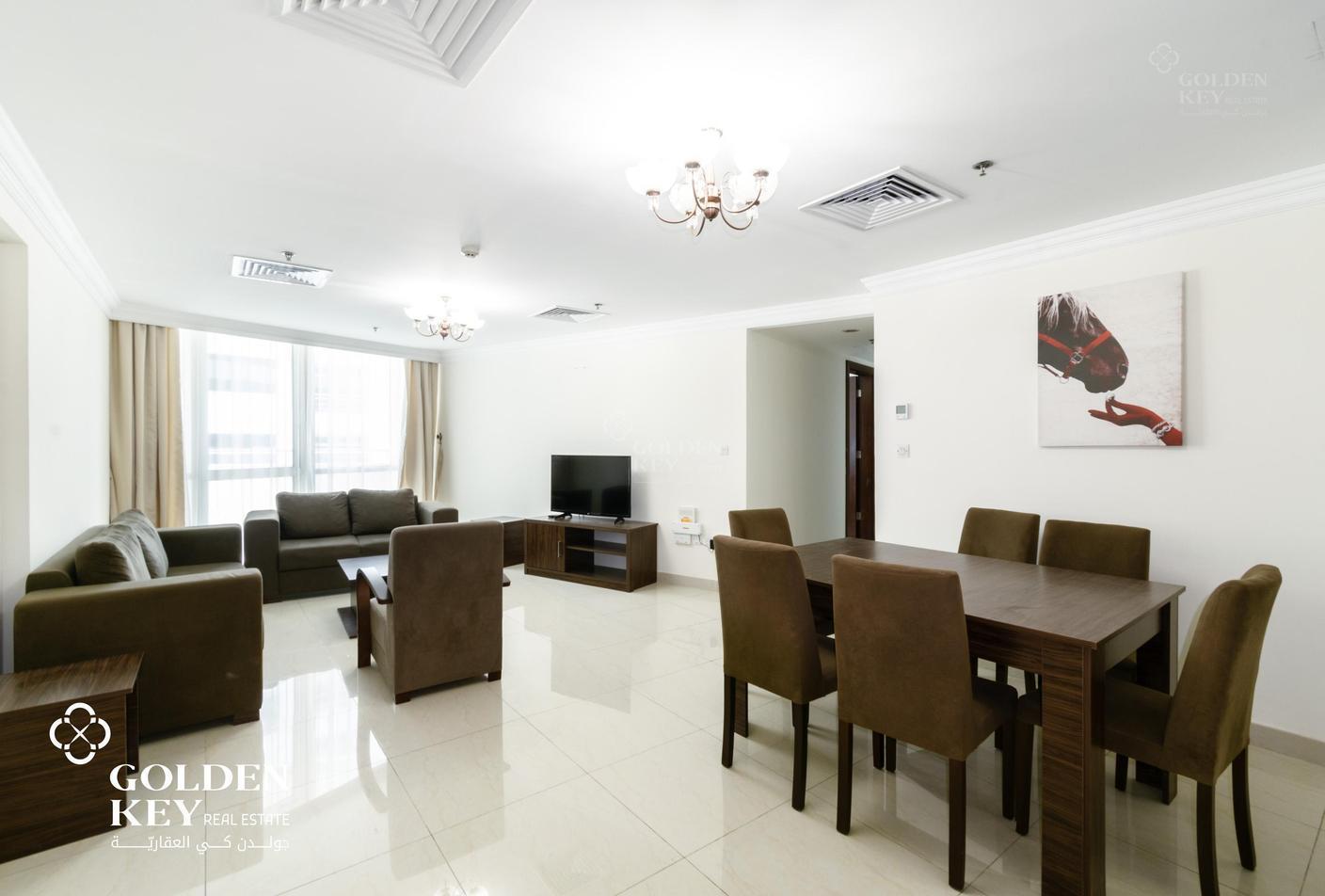 +Qatar Cool ✅ West Bay, Doha | 3 Br+Maid - Apartment in City Center Towers