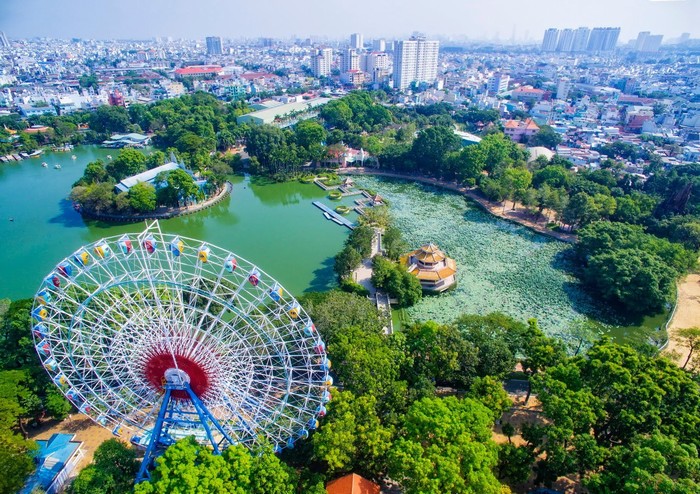 Công viên văn hóa Đầm Sen qua ống kính flycam