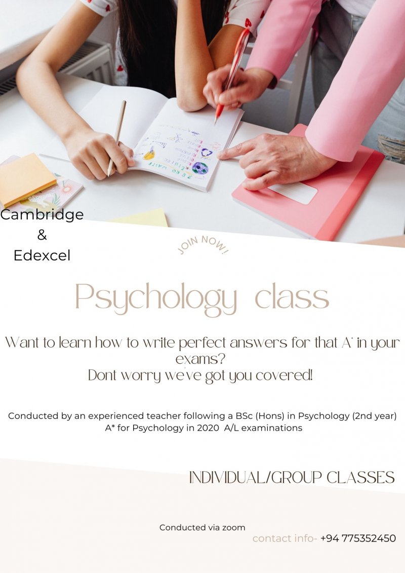 PSYCHOLOGY CLASSES FOR CAMBRIDGE AND EDEXCEL CURRICULA