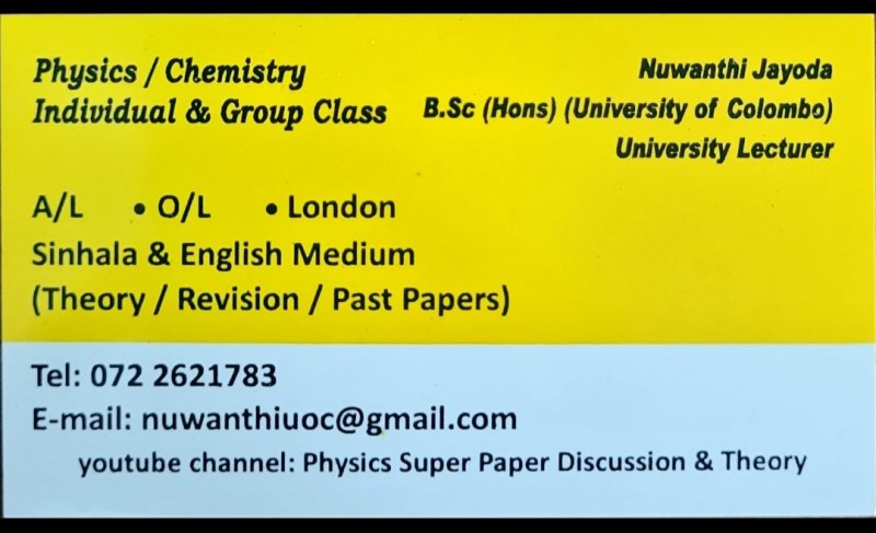 PHYSICS & CHEMISTRY Individual Class (Local/Edexcel/Cambridge)
