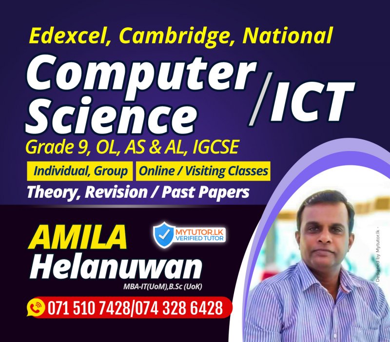 Computer Science,   Edexcel/ Cambridge OL / AL , G.C.E AL ICT (Sinhala/ English),- Individual or Group Classes, Missing Parts of the the Syllables