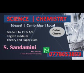 Grade 6-11 Science & Chemistry A/L (Edexcel, Cambride  & Local syllabi)