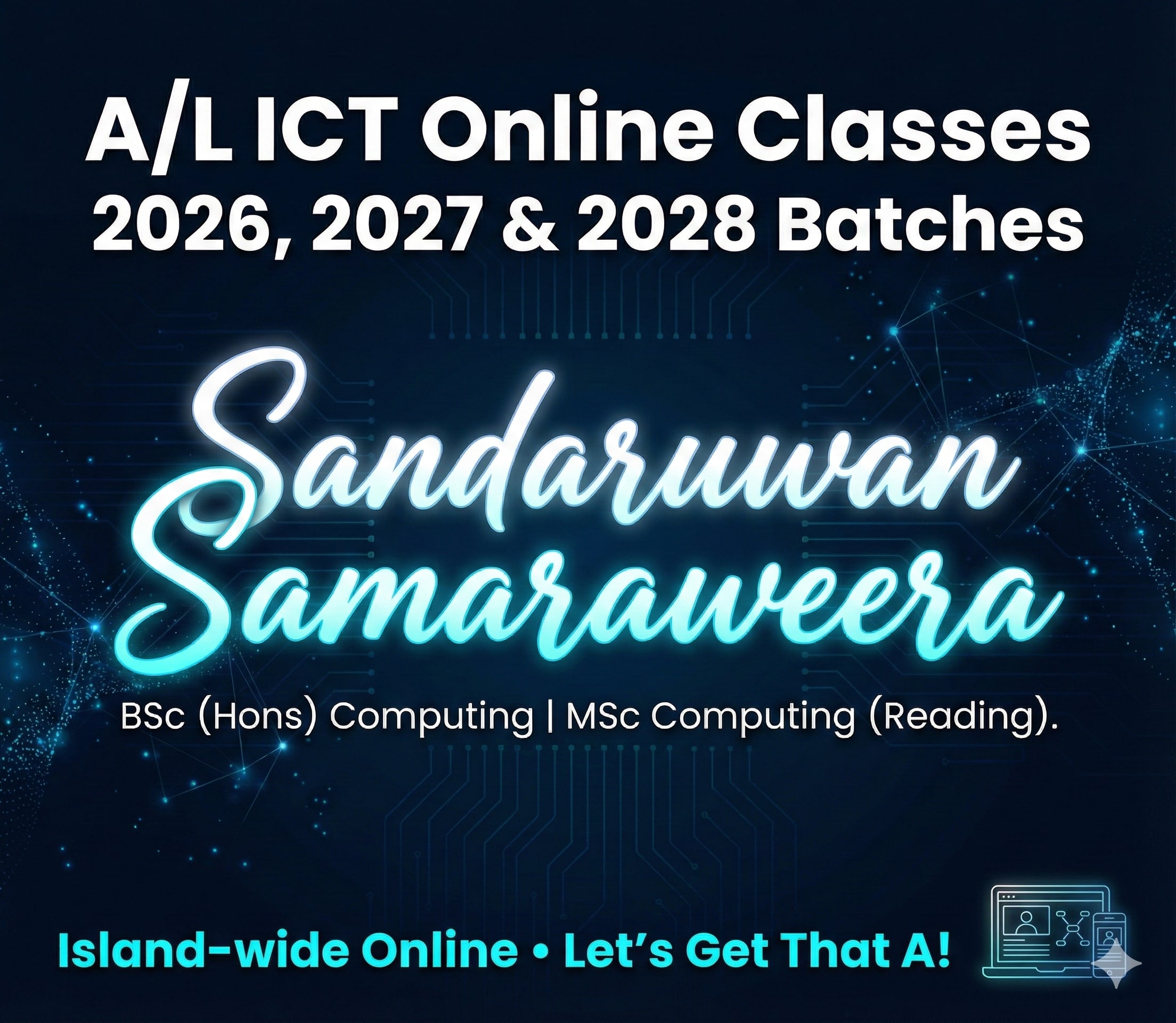 A/L ICT Online Classes Island-wide | 2026, 2027 & 2028 | Let’s Get That A!