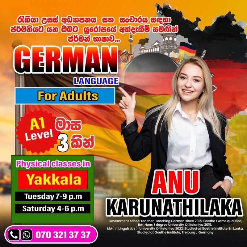 German Language | Experienced Government Teacher | B2 level | Goethe Institute Freiburg, Germany , A/L