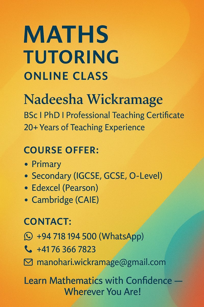 Learn Mathematics With Confidence - Wherever You Are !!