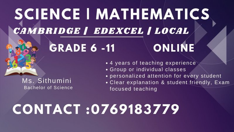 Science and Mathematics English Medium Grade 6 - 11 ,Local Edexcel Local 