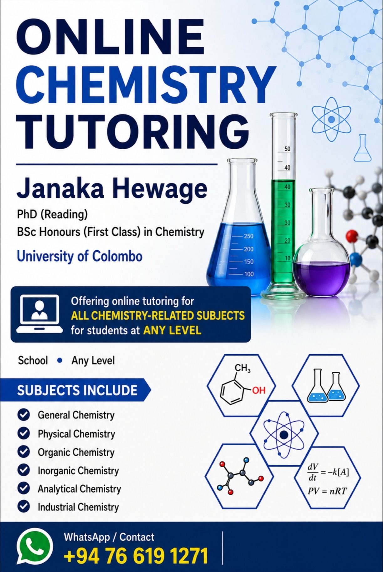 Chemistry Classes (Edexcel & Cambridge)