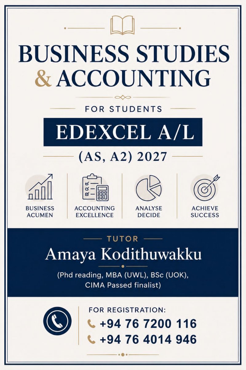 Ed-excel AL and OL Business studies and Accounting group and individual classes