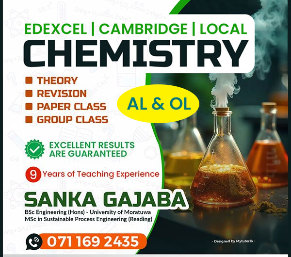 Chemistry Tuition Classes - O/L & A/L Local, Edexcel & Cambridge Syllabuses