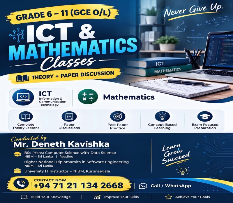 Grade 6-11 (G.C.E. O/L) - ICT / Mathematics