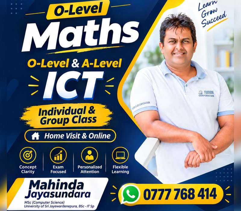 GCE O/L Maths, ICT, GCE A/L ICT